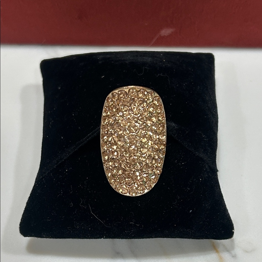 Sparkling Gold Crystal Ring